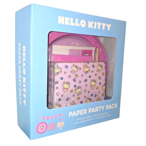 Hello Kitty Pink Paper Party Pack - 58 total Pieces - Picture 1 of 5